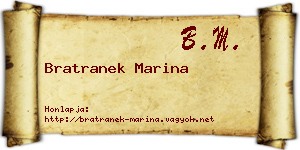 Bratranek Marina névjegykártya